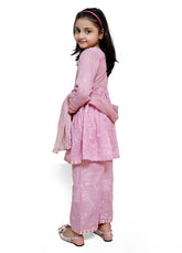 Light pink grils formal 3 piece stitched suit